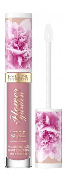 Eveline Flower Garden Creamy Lipgloss Кремовый блеск для губ с гиалуроновой кислотой и маслом ши | 01